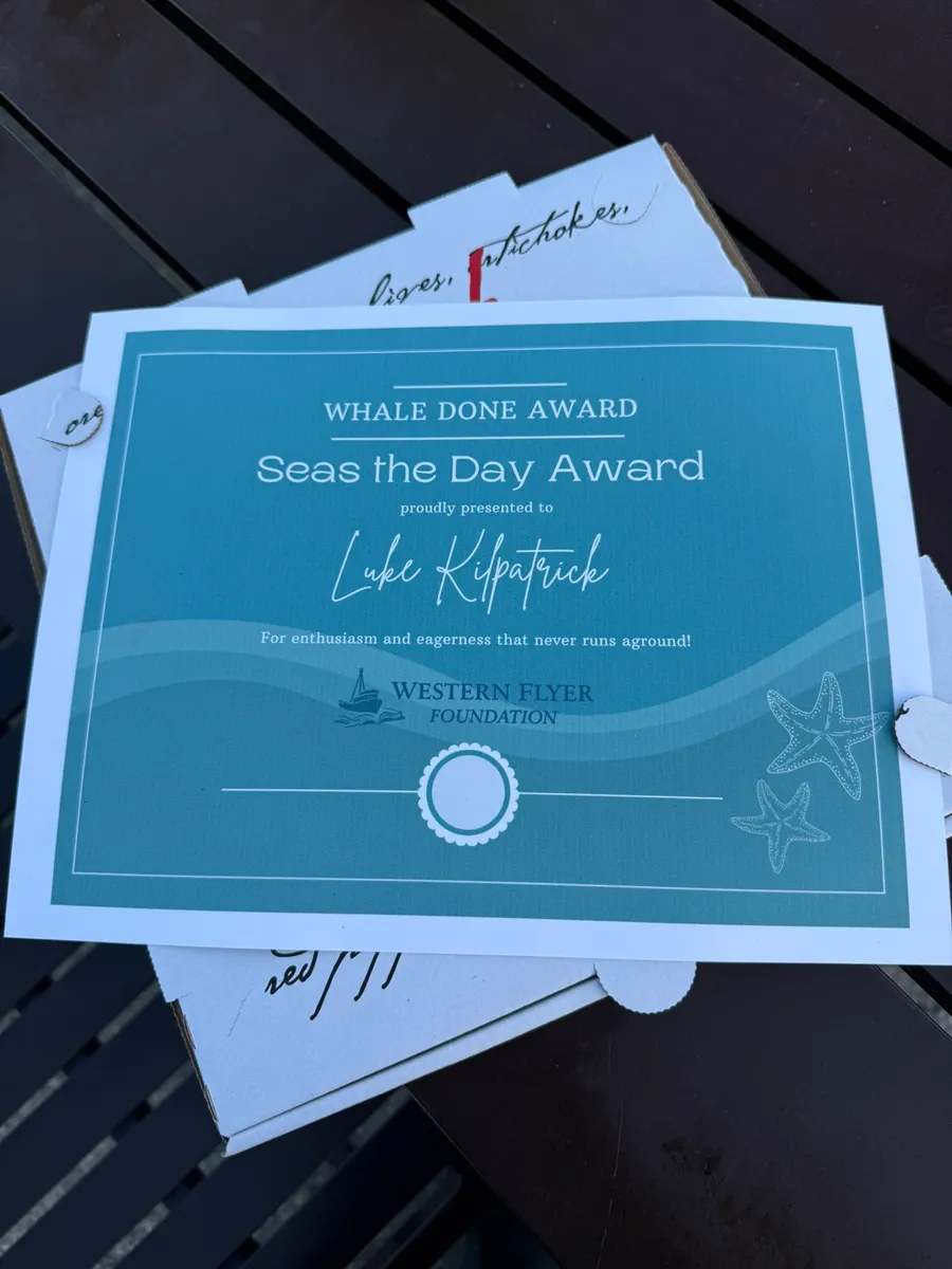 The Western Flyer Foundation's Seas the Day Award presented to Luke Kilpatrick