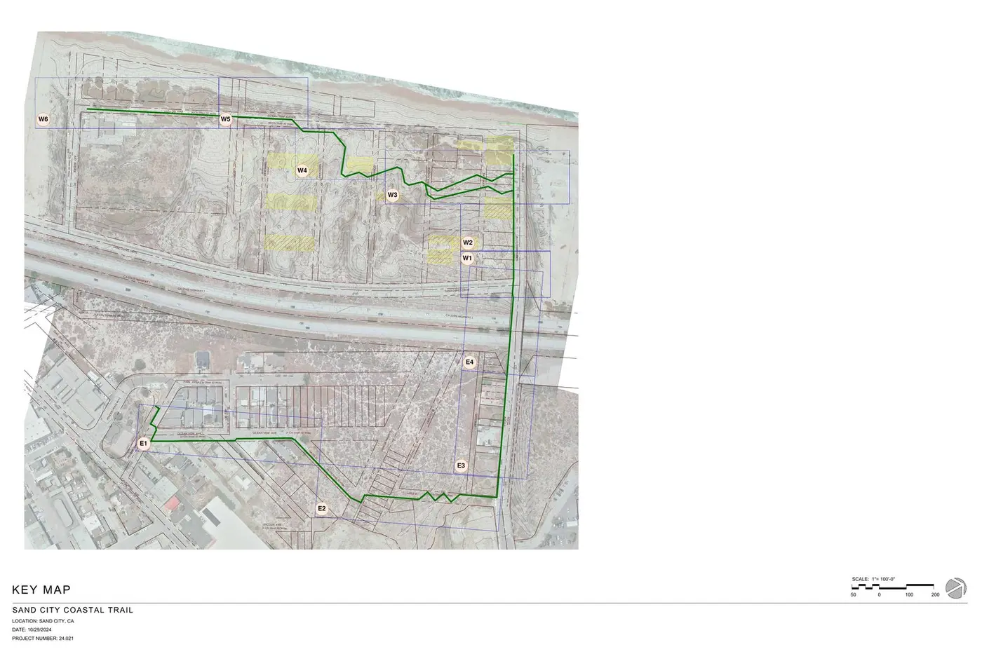 Sand City Coastal Trail route keymap